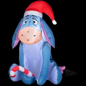 3 ft. Inflatable Airblown Lighted Outdoor Eeyore with Candy Cane