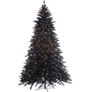 7.5 ft. Pre-Lit Ashley Black Artificial Christmas Tree with Clear Lights