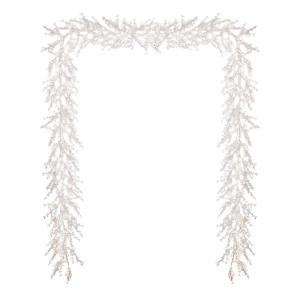 9 ft. Pre-Lit White Winter Berry Garland with Clear Lights