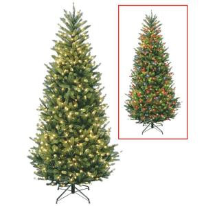 9 ft. Natural Fraser Slim Fir Artificial Christmas Tree with Dual Color