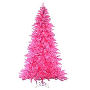 7.5 ft. Pre-Lit Ashley Pink Artificial Christmas Tree with Pink Lights
