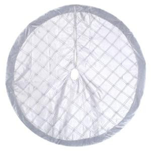 56 in. Silver Satin Tree Skirt with Pin Tuck