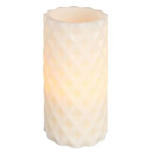 4 in. x 8 in. Vanilla, Bisque, Battery Operated Wax Candle with Timer