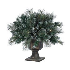 2 ft. Pre-Lit LED Potted Shimmering Arctic Artificial Christmas Pine Topiary Bush