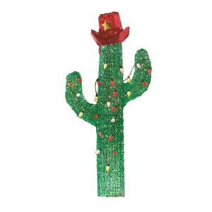 72 in. Lighted Tinsel Cactus