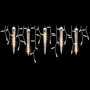 LightShow 5-Light Classic White Icicle String Light with 11 in. Shooting Star