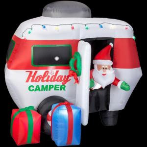 6.5 ft. Airblown Animated Santa in Holiday Camper