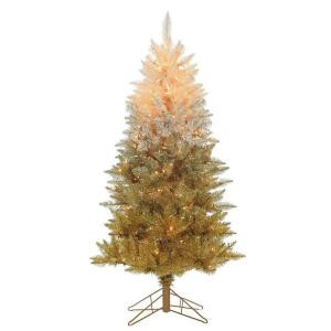 5 ft. Pre-Lit Gold Ombre Spruce Artificial Christmas Tree