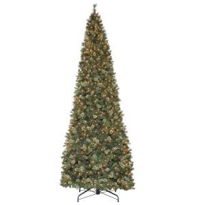15 ft. Pre-Lit Alexander Pine Quick-Set Artificial Christmas Tree with SureBright Clear Lights and Pinecones
