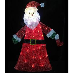 36 in. Pre-Lit Clear LED Christmas Santa Glittering and Twinkling