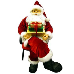 6 ft. Deluxe Traditional Life Size Sitting Santa