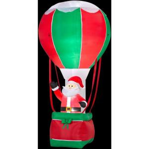 47 in. W x 73 in. D x 144 in. H Inflatable Santa in Hot Air Balloon