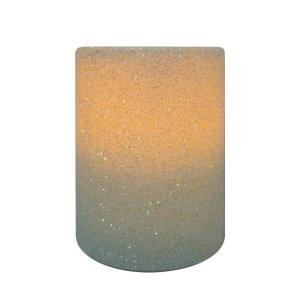3 in. x 4 in. Battery Operated Iridescent Glitter Straight Edge Wax Candle