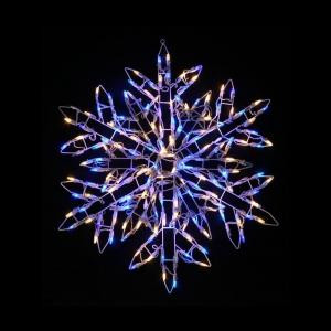 35 in. 180-Light LED Warm White and Blue Twinkling Snowflake Sculpture