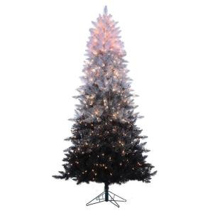 7.5 ft. Pre-Lit Black Ombre Spruce Artificial Christmas Tree with Clear Lights