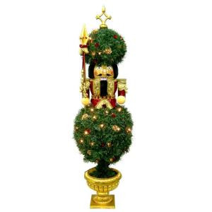48 in. H Nutcracker Topiary with 35 Lights