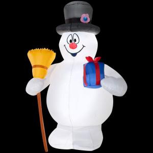 43.31 in. W x 35.43 in. D x 72.05 in. H Inflatable Frosty with Present and Broom