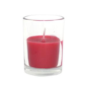2 in. Red Round Glass Votive Candles (12-Box)