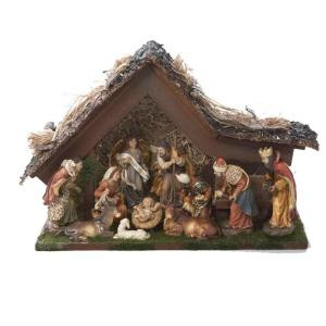 9.5 in. Musical LED Nativity Set with Figures and Stable