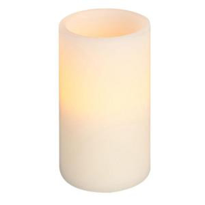 3.5 in. x 6 in. Vanilla, Bisque, Battery Operated Wax Candle with Timer
