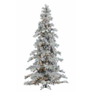 7.5 ft. Pre-Lit Lightly Flocked Whiteland Pine Artificial Christmas Tree