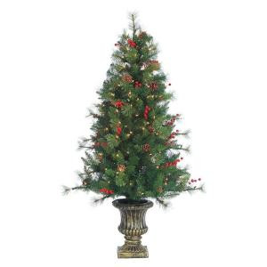 4.5 ft. Pre-Lit Potted Artificial Christmas Alberta Spruce