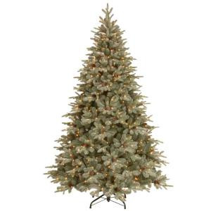 9 ft. Pre-Lit Alaskan Spruce Hinged Artificial Christmas Tree with Pinecones and 900 Ready-Lit Clear Lights