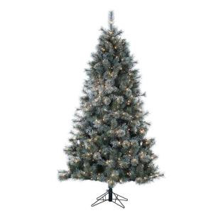 7 ft. Pre-Lit Lightly Frosted Silver Crest Pine with Clear Lights