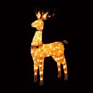 48 in. Lighted White Animated Standing Reindeer