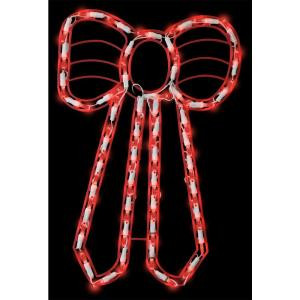 17.5 in. LED Double-Sided Red Bow Window Light