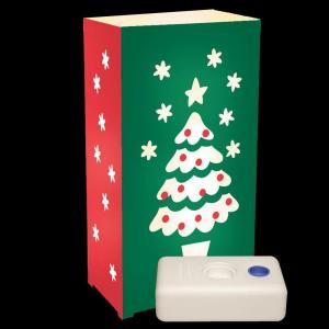 Electric Luminaria Kit with Christmas Tree LumaBases (10-Count)
