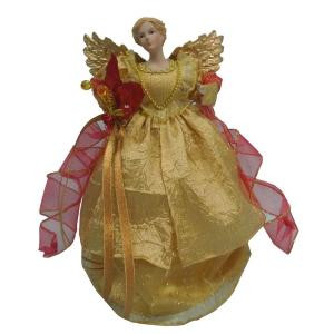 12 in. Gold Fabric Angel Tree Topper