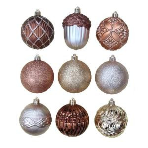 Merry Metallic 3 in. Christmas Ornaments with Pattern (75-Pack)
