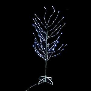 4 ft. Silver Twig Branch Artificial Christmas Tree with LED Lights