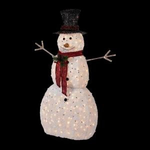 60 in. 250-Light Thin PVC Snowman with Hat