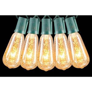 9 ft. 10-Light Incandescent Warm White Silver Mercury Glass Edison-Style Light Set
