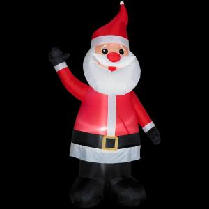 55.12 in. W x 27.95 in. D x 83.86 in. H Inflatable Santa with Red Nose
