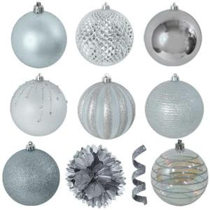 Variety Silver Ornament Pack (40-Count)