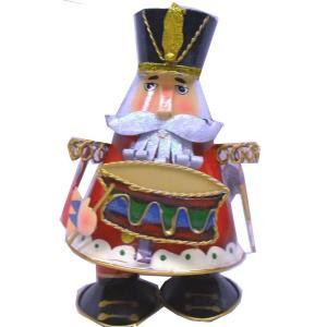 5.75 in. W x 9.5 in. H Metal Bouncing Nutcracker with Drum