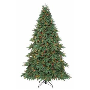 9 ft. Pre-Lit Midnight Spruce Artificial Christmas Tree with SureBright Clear and Multi-Color Lights
