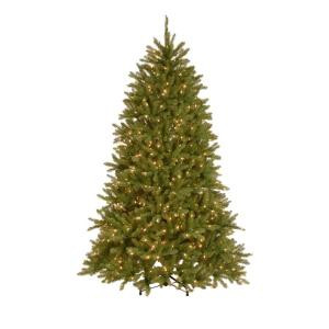 7-1/2 ft. Dunhill Fir Hinged Artificial Christmas Tree with 700 Low Voltage Dual Color, Plastic Caps