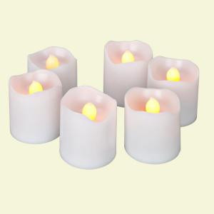Battery Operated White Super Bright Votive Candle (6-Count)