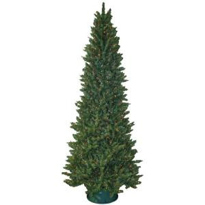 9 ft. Pre-Lit Slender Spruce Artificial Christmas Tree with Multi-Colored Lights