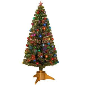 6 ft. Fiber Optic Fireworks Artificial Christmas Tree with Ball Ornaments