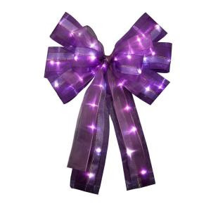 12 in. Purple LED Lit Bow (3-Pack)