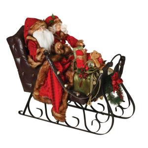 29 in. Sleigh with Deluxe Santa and Mrs. Claus