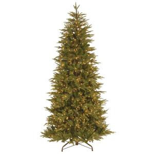 7.5 ft. Deluxe Fraser Fir Slim Artificial Christmas Tree with Clear Lights