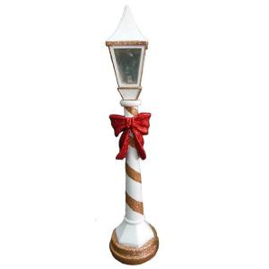 Snowberry 17 in. Gold Battery Operated LED Lamp Post