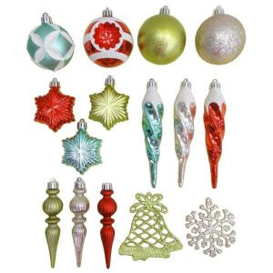 Frosted Traditions Assorted Shatter-Resistant Ornaments (72-Piece)