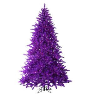 7.5 ft. Pre-Lit Ashley Purple Artificial Christmas Tree with Purple Lights